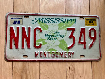 1981 Mississippi Montgomery County License Plate