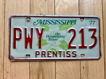 1977 Mississippi Prentiss County License Plate