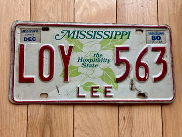 1980 Mississippi Lee County License Plate