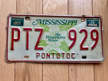 1979 Mississippi Pontotoc County License Plate