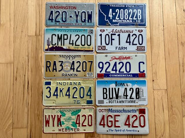 10 Set of 420 License Plates