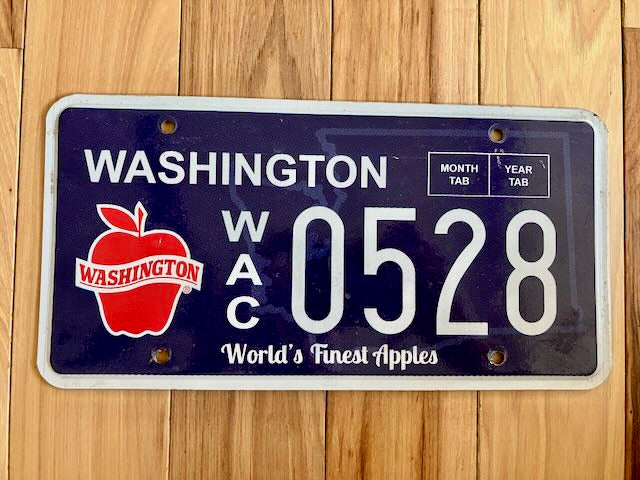 Washington State Apple License Plate