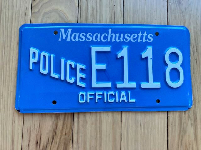 Massachusetts Police Official License Plate
