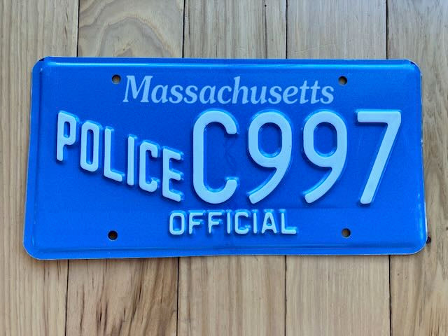 Massachusetts Police Official License Plate Rusticplates