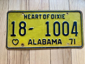 1971 Alabama Cleburne County License Plate