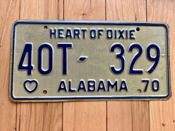1970 Alabama License Plate