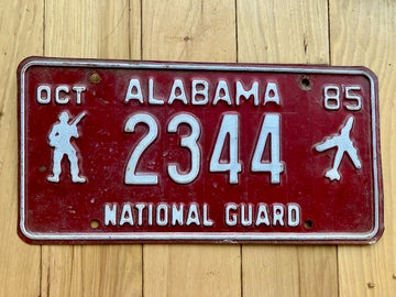 1985 Alabama National Guard License Plate