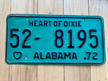 1972 Alabama Morgan County License Plate