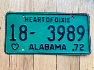 1972 Alabama Cleburne County License Plate