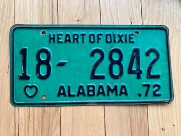 1972 Alabama Cleburne County License Plate