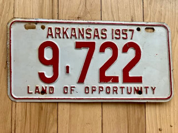 1957 Arkansas License Plate - Repainted