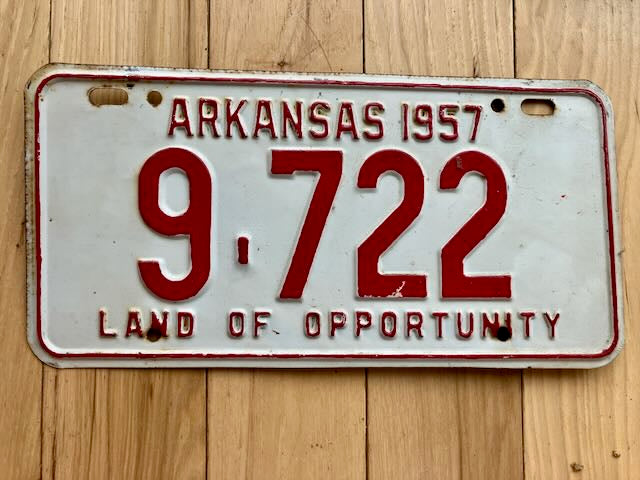 1957 Arkansas License Plate - Repainted