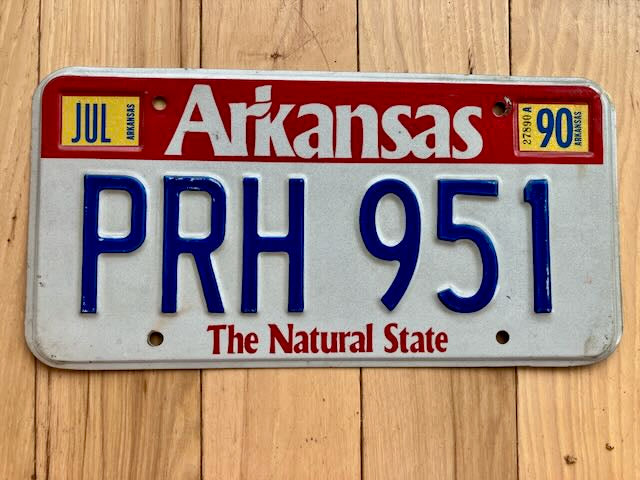 1990 Arkansas License Plate