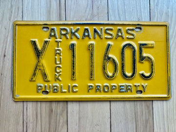 Arkansas Truck Public Property License Plate