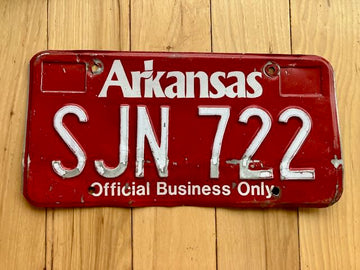 Arkansas Official Business Only License Plate