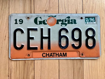 1996 Georgia Chatham County License Plate