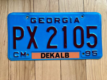 1995 Georgia Dekalb County License Plate