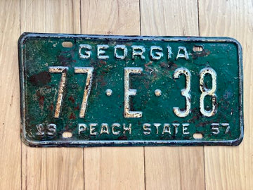 1957 Georgia License Plate- Recoated/Sprayed
