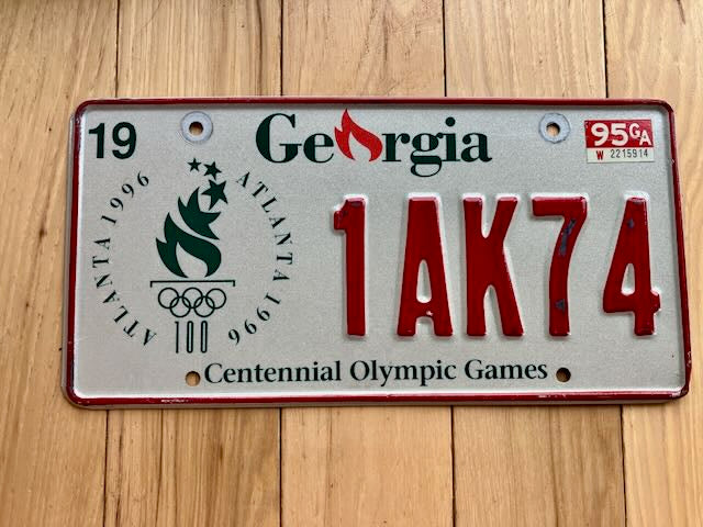 1995 Georgia Olympics License Plate