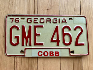 1976 Georgia Cobb County License Plate