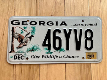 2001 Georgia Give Wildlife a Chance License Plate