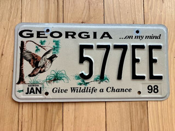 1998 Georgia Give Wildlife a Chance License Plate