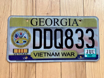 2017 Georgia Vietnam War Veteran License Plate