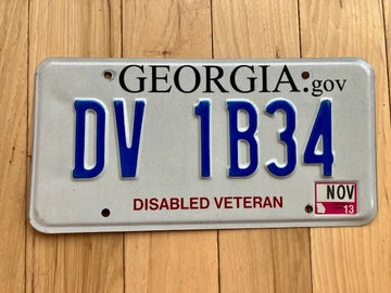2013 Georgia Disabled Veteran License Plate