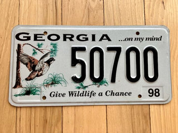 1998 Georgia Give Wildlife a Chance License Plate