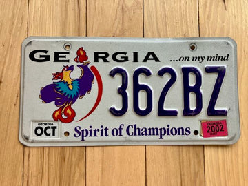 2002 Georgia Spirit of Champions License Plate