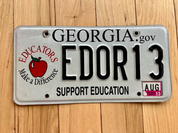 2013 Georgia Support Education License Plate