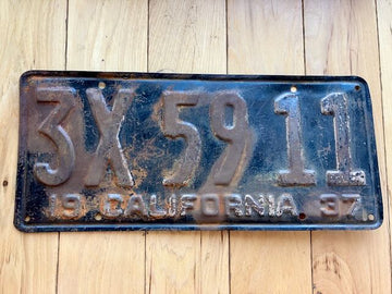 1937 California License Plate