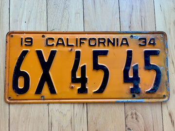 1934 California License Plate