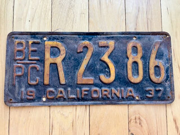 1937 California License Plate