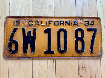 1934 California License Plate
