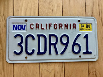 1994 California License Plate