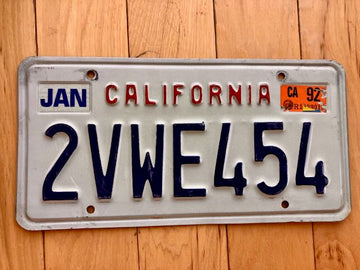 1992 California License Plate