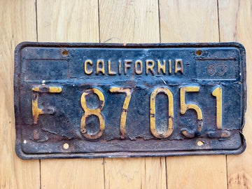 1963 California License Plate