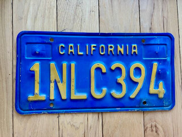 Vintage Blue California License Plate