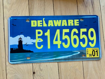 2001 Delaware Lighthouse License Plate