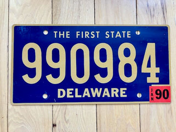 1990 Delaware License Plate