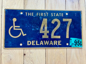1995 Delaware Handicap License Plate