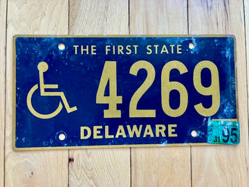 1995 Delaware Handicap License Plate