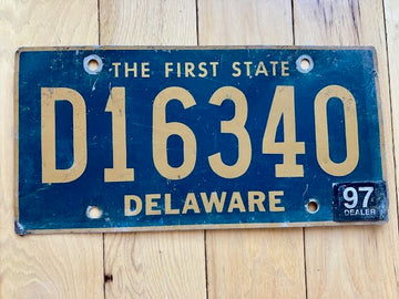 1997 Delaware Dealer License Plate