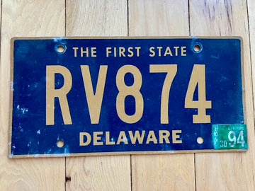 1994 Delaware RV License Plate