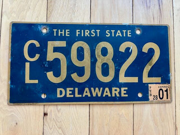 2001 Delaware License Plate