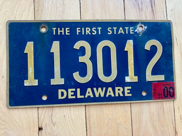 2000 Delaware Riveted License Plate