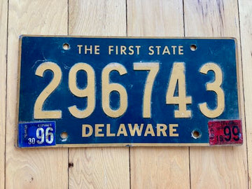 1999 Delaware Riveted License Plate