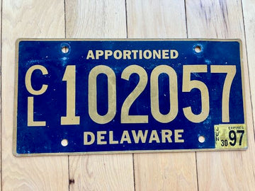 1997 Delaware Apportioned License Plate