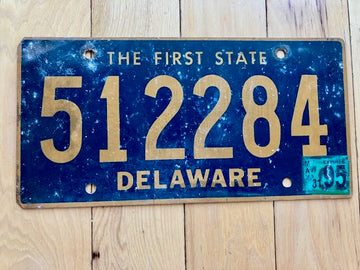 1995 Delaware License Plate